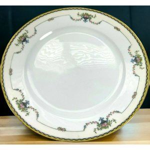 Noritake Rosemary Dinner Plate Flower Chain 'M' Vtg 10" Japan 1920s